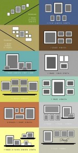 Graphic image of layouts for gallery walls