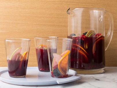 Pitcher and glasses of sangria