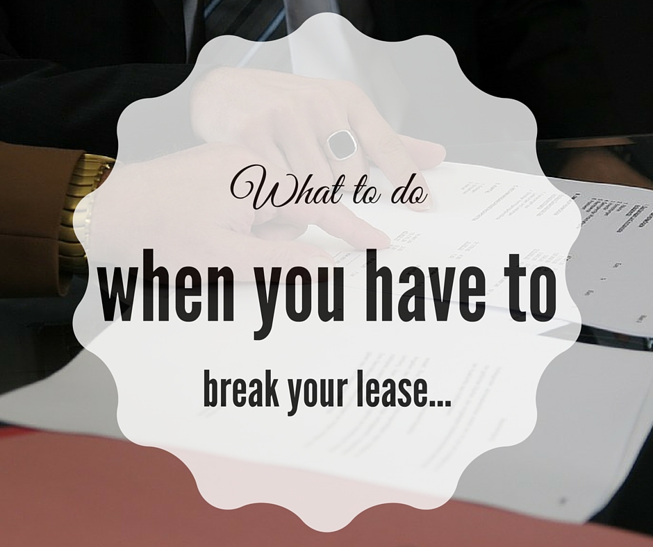 What to do when you have to break your lease - graphic